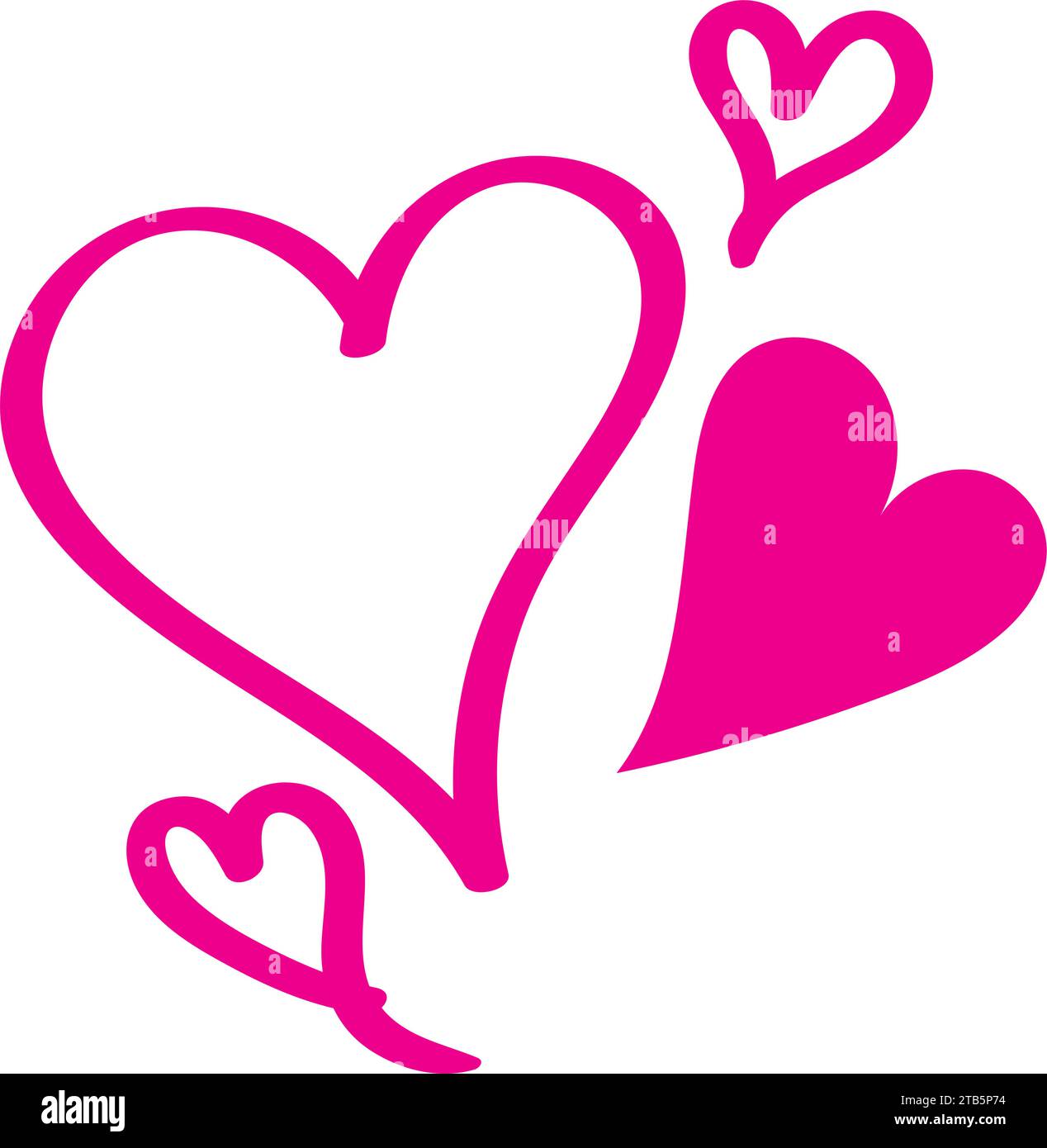 scribbled heart love feeling Stock Vector