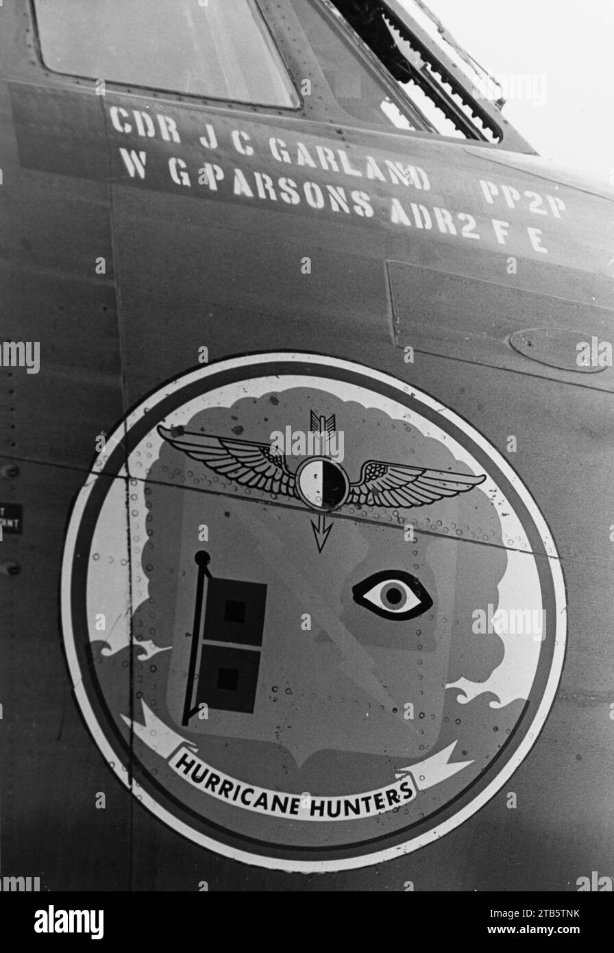 VW-4 Hurricane Hunters insignia on WC-121N in 1966. Stock Photo