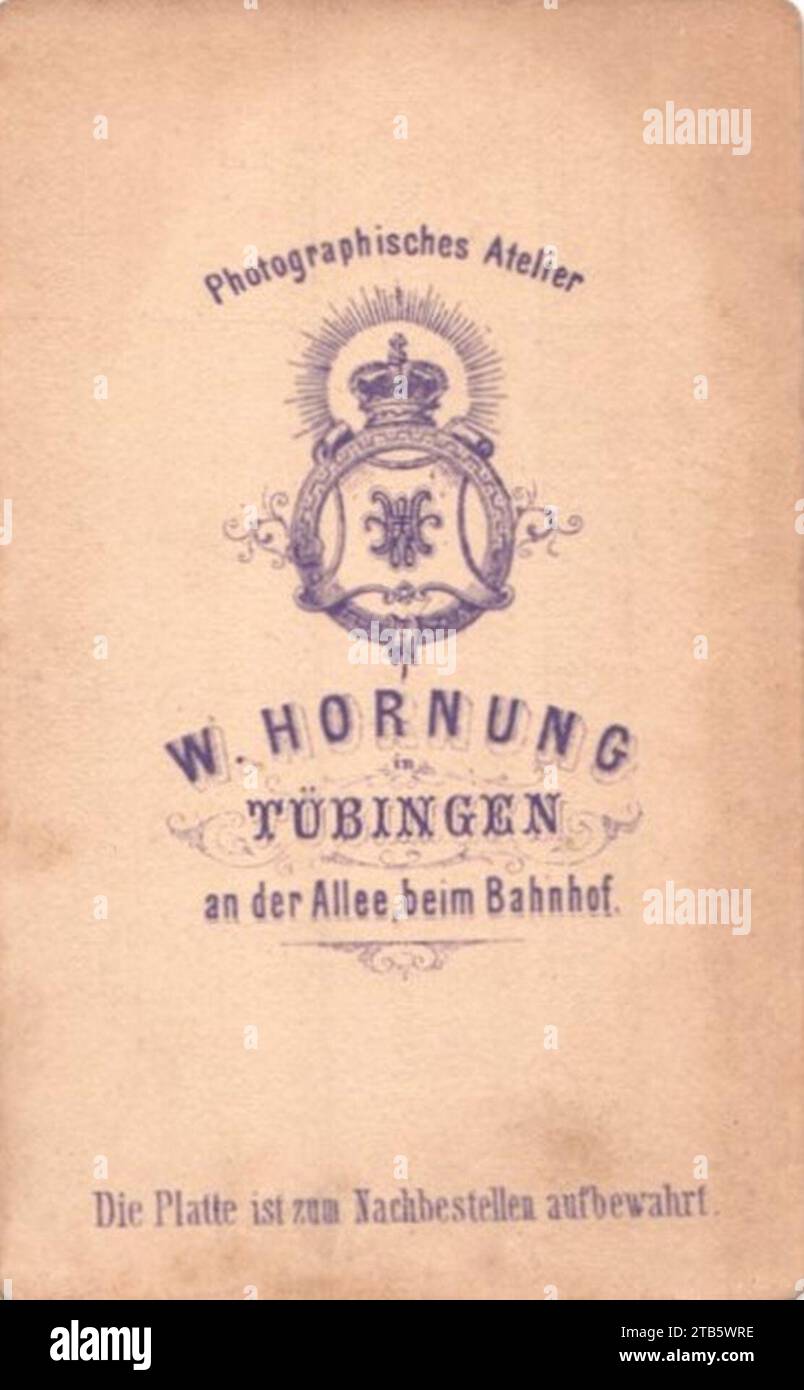 W Hornung - Brustbild eines Mannes im Anzug mit schmalem Halstuch (CdV 1867-69) R. Stock Photo
