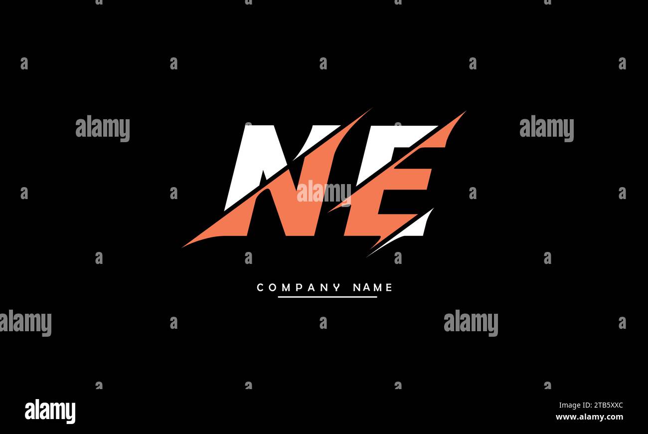 NE, EN Abstract Letters Logo Monogram Stock Vector