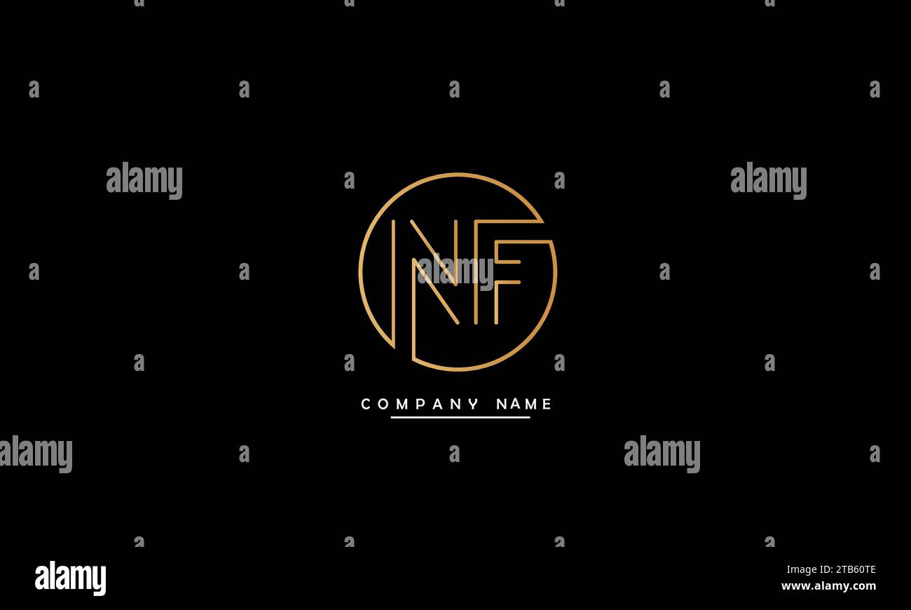 NF, FN Abstract Letters Logo Monogram Stock Vector