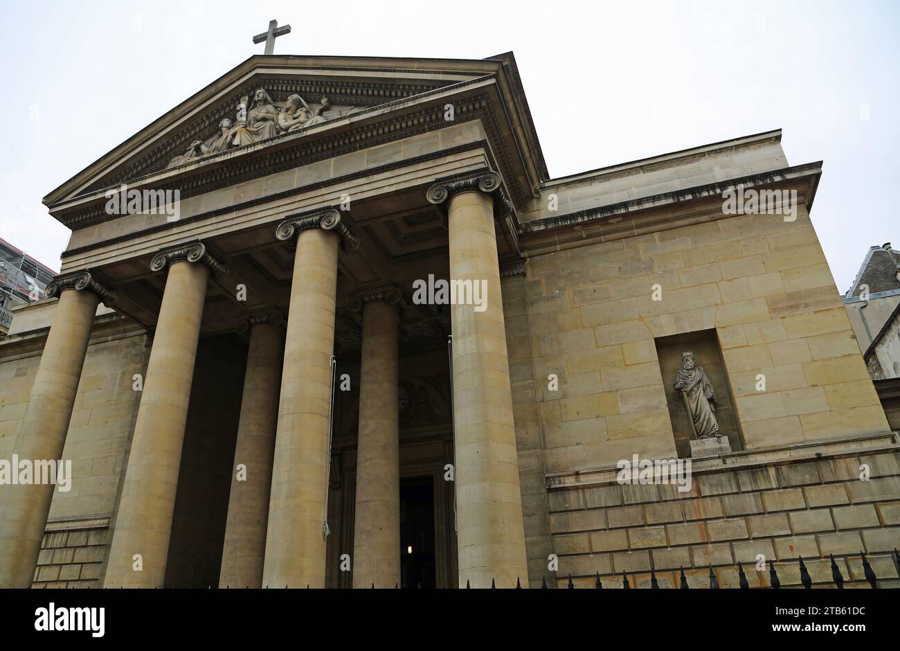 Front facade of Saint Denys de Saint Sacrament, church, Paris Stock Photo