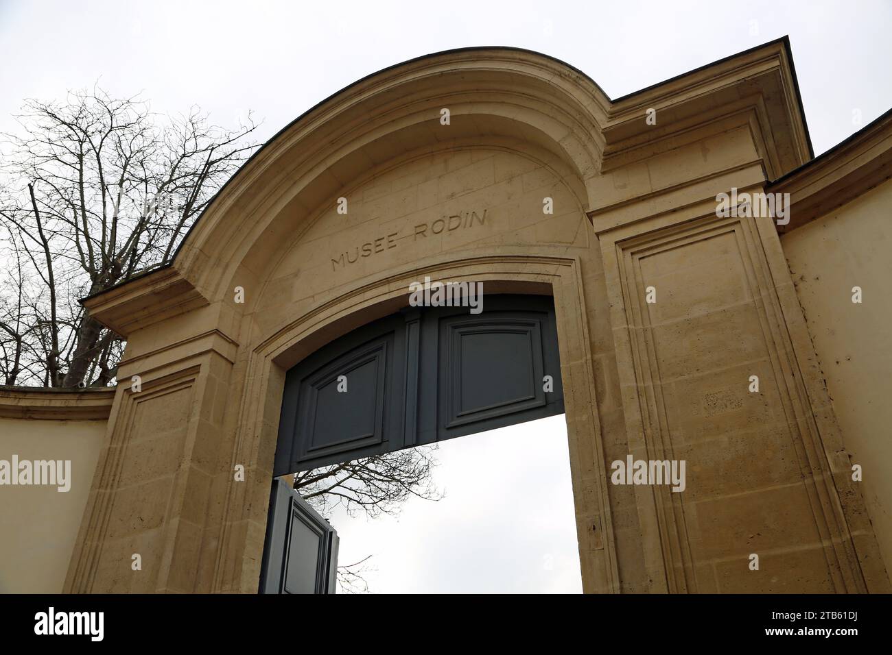 The gate to Rodin Museum, Paris Stock Photo