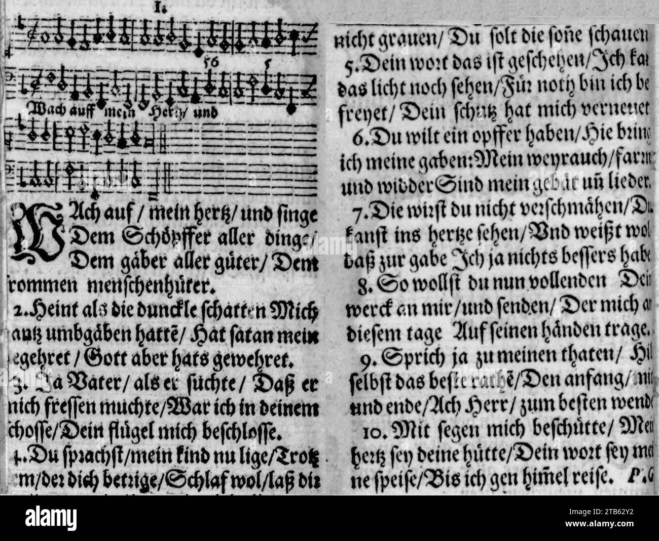 Wach auf, mein Herz, und singe (Praxis Pietatis Melica 1653). Stock Photo