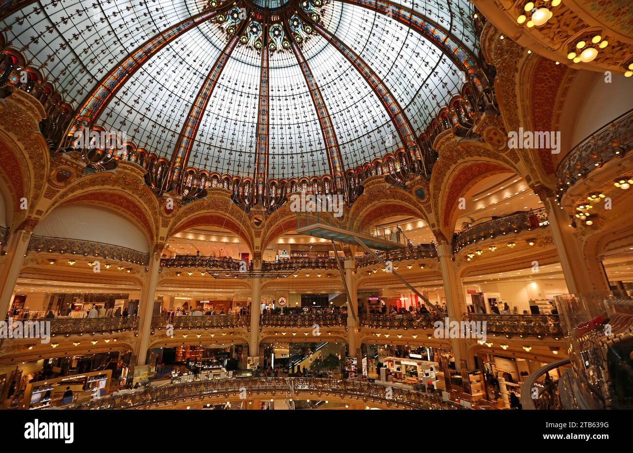 Inside Galeries Lafayette - Paris Stock Photo