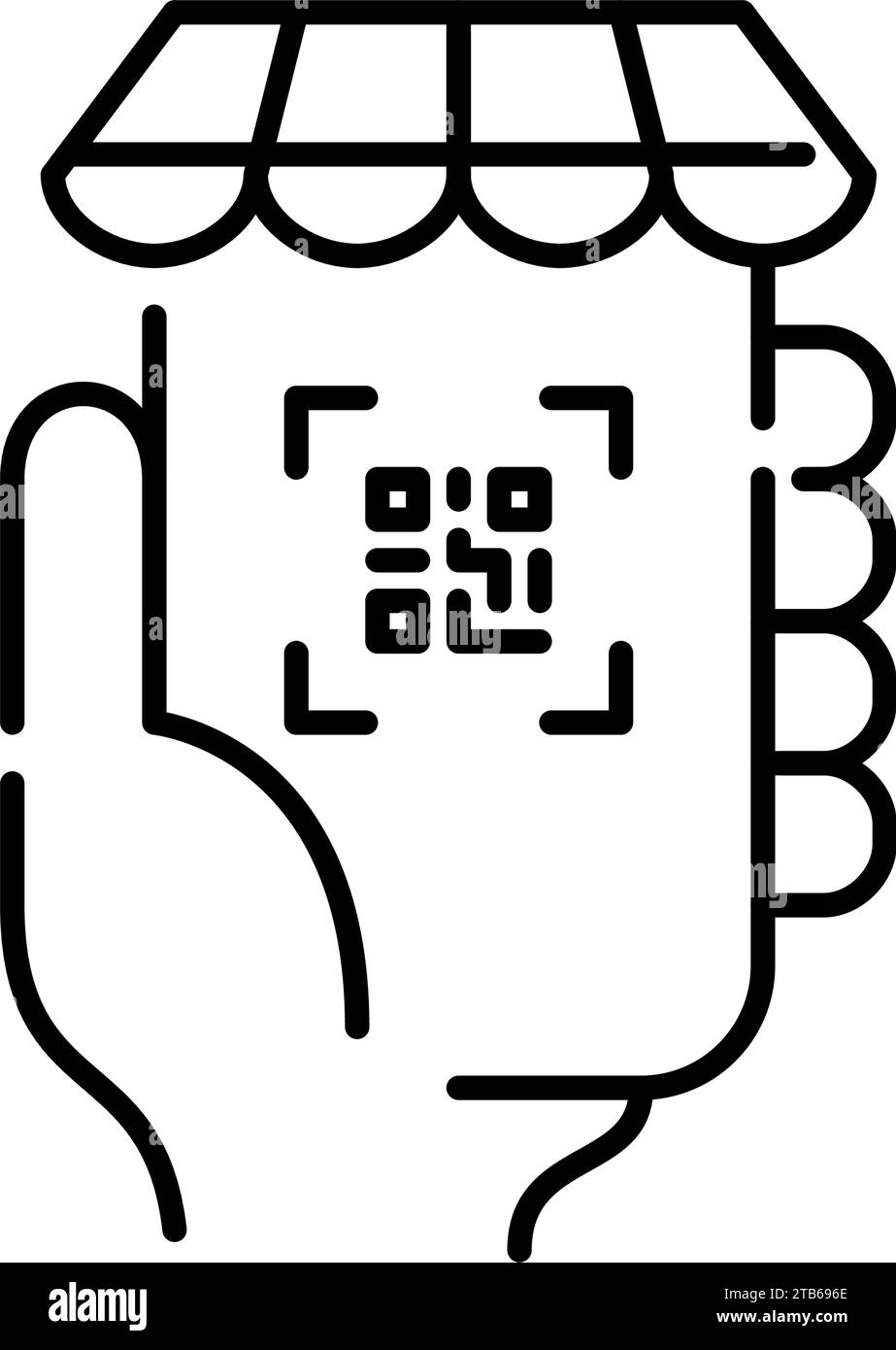 Using qr code to access online shopping app. Pixel perfect, editable ...