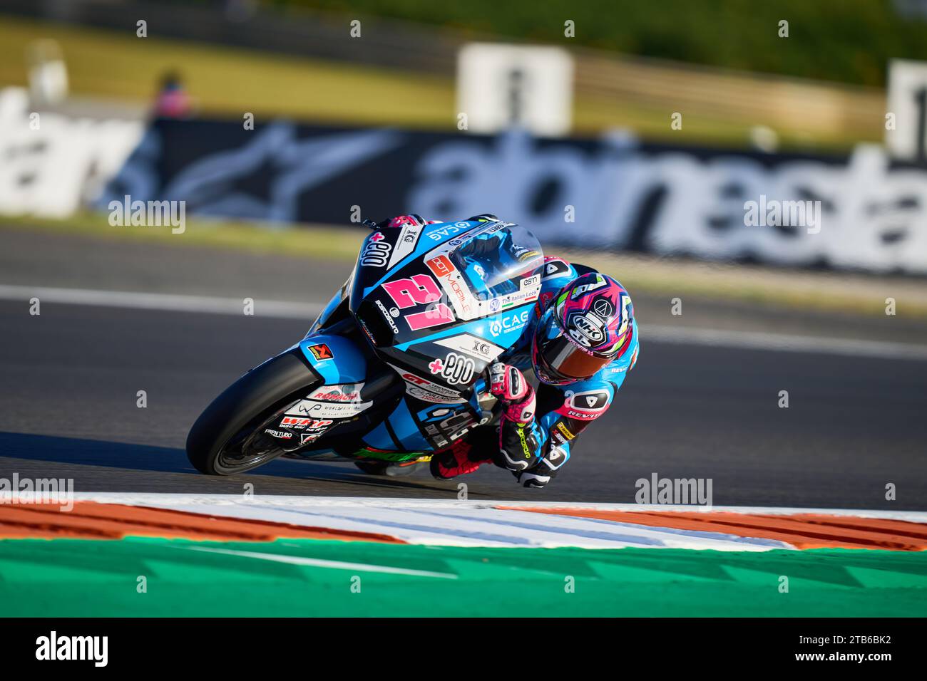 Alonso Lopez of Spain and GT Trevisan SpeedUp rides during the Practice session of the MotoGP Gran Premio Motul de la Comunitat Valenciana at Ricardo Tormo Circuit (Cheste, Practice session of the MotoGP Gran Premio Motul de la Comunitat Valenciana). Stock Photo