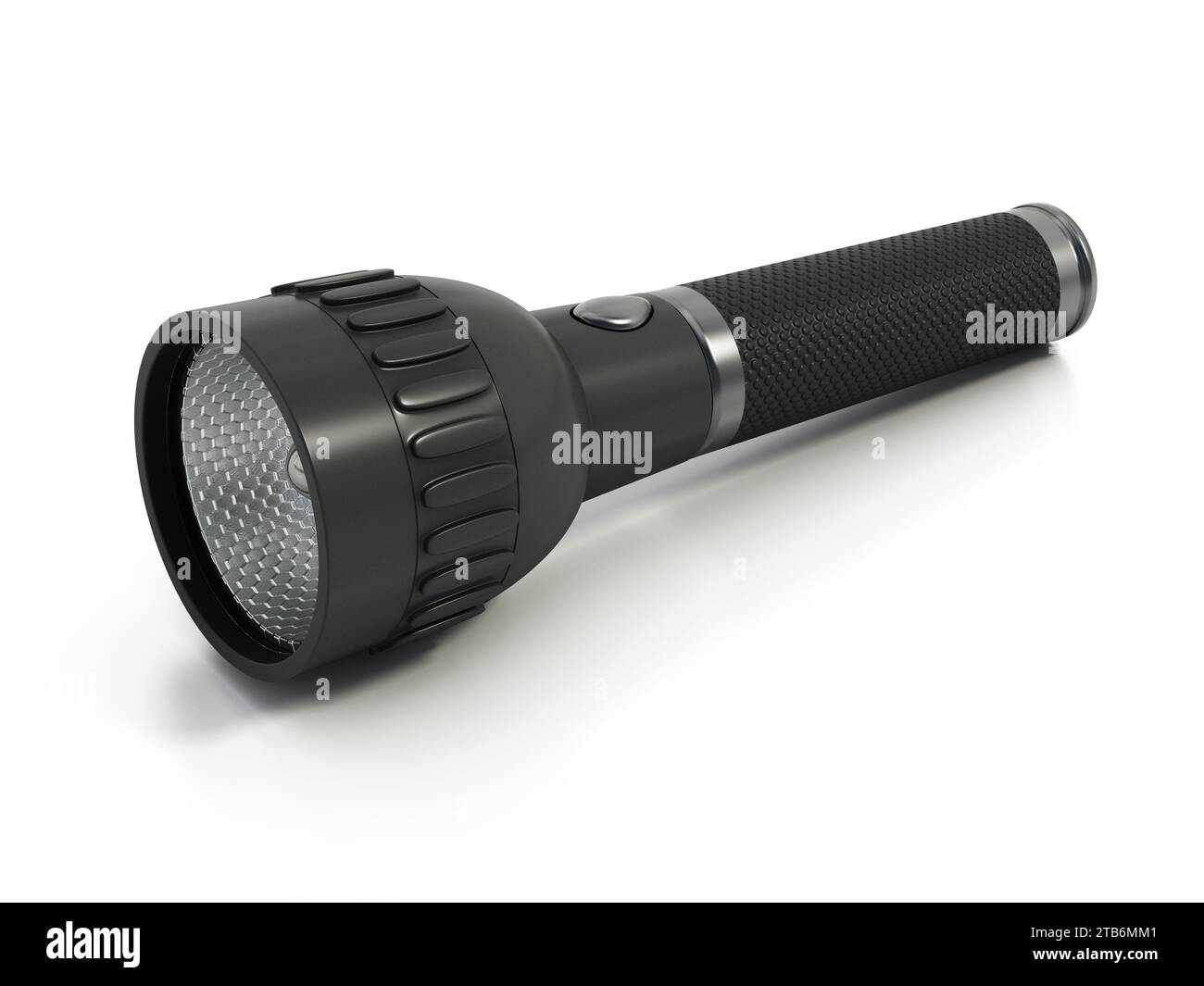Flashlight isolated on white background. 3D illustration Stock Photo ...