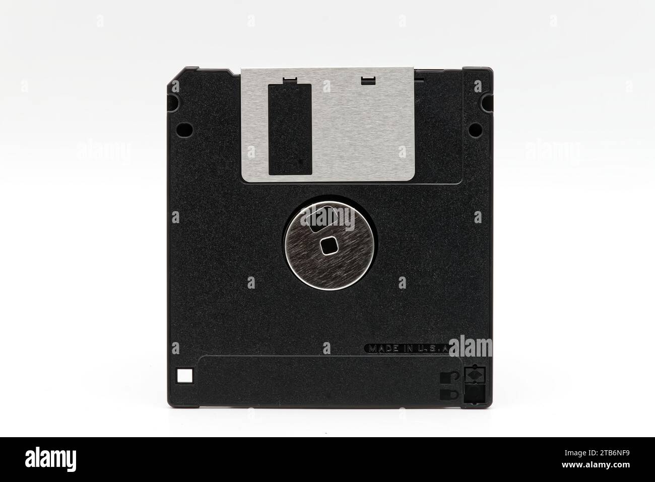 Floppy disk of 1.4 megabytes isolated on white background. Vintage ...