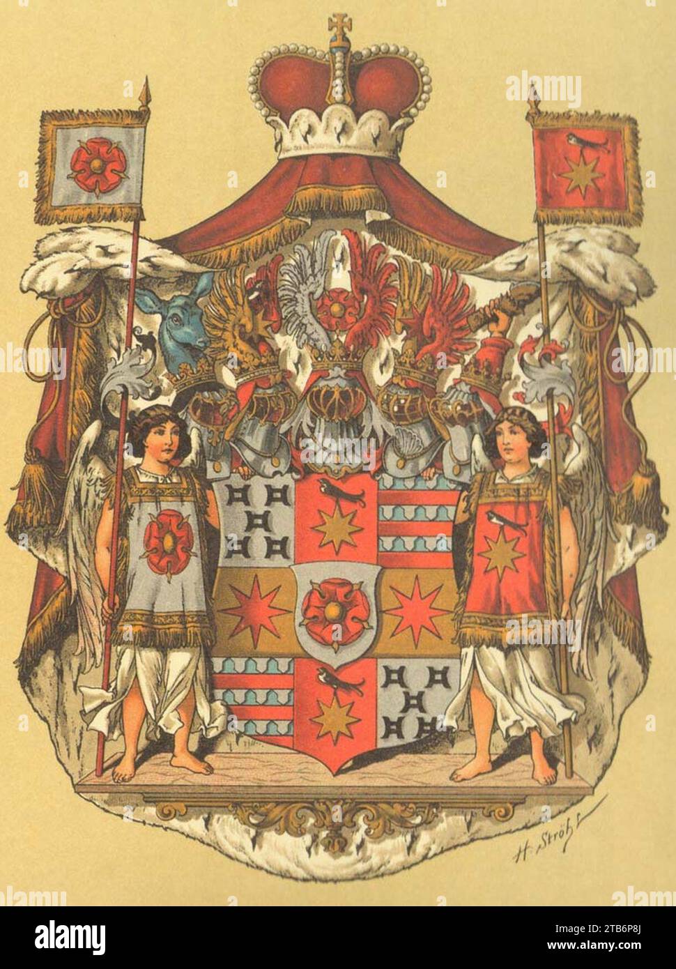 Wappen Deutsches Reich - Fürstentum Lippe. Stock Photo