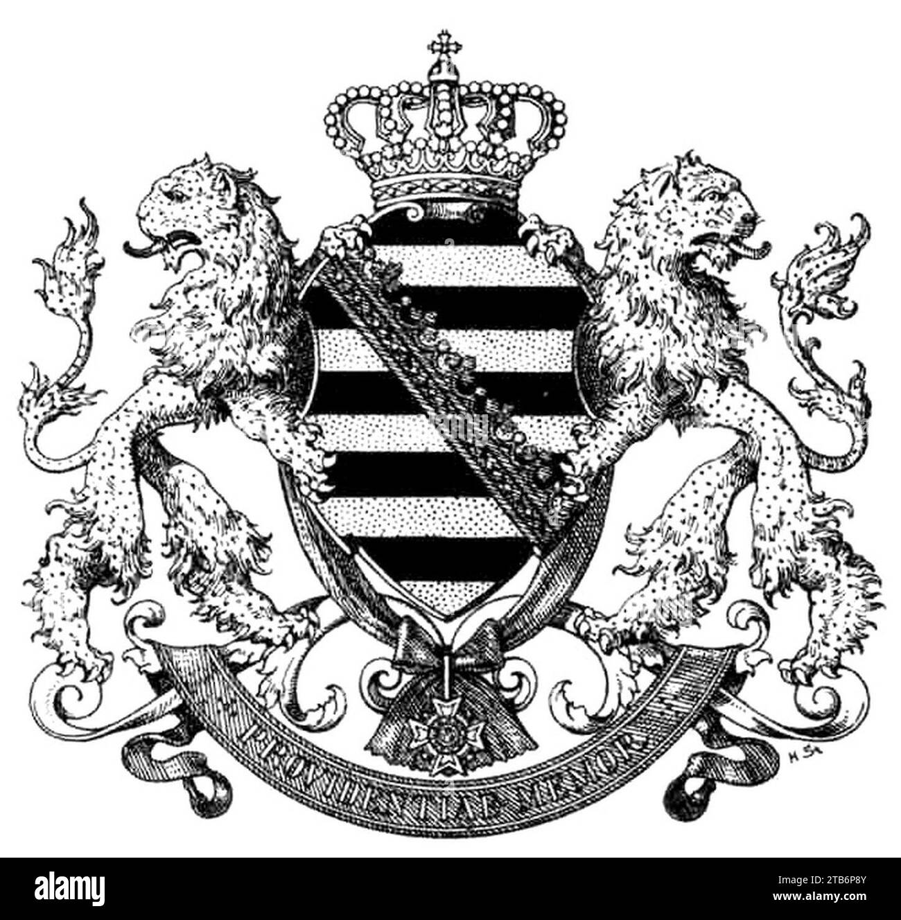 Wappen Deutsches Reich - Königreich Sachsen. Stock Photo