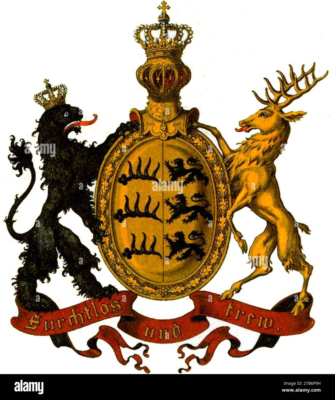 Wappen Deutsches Reich - Königreich Württemberg. Stock Photo