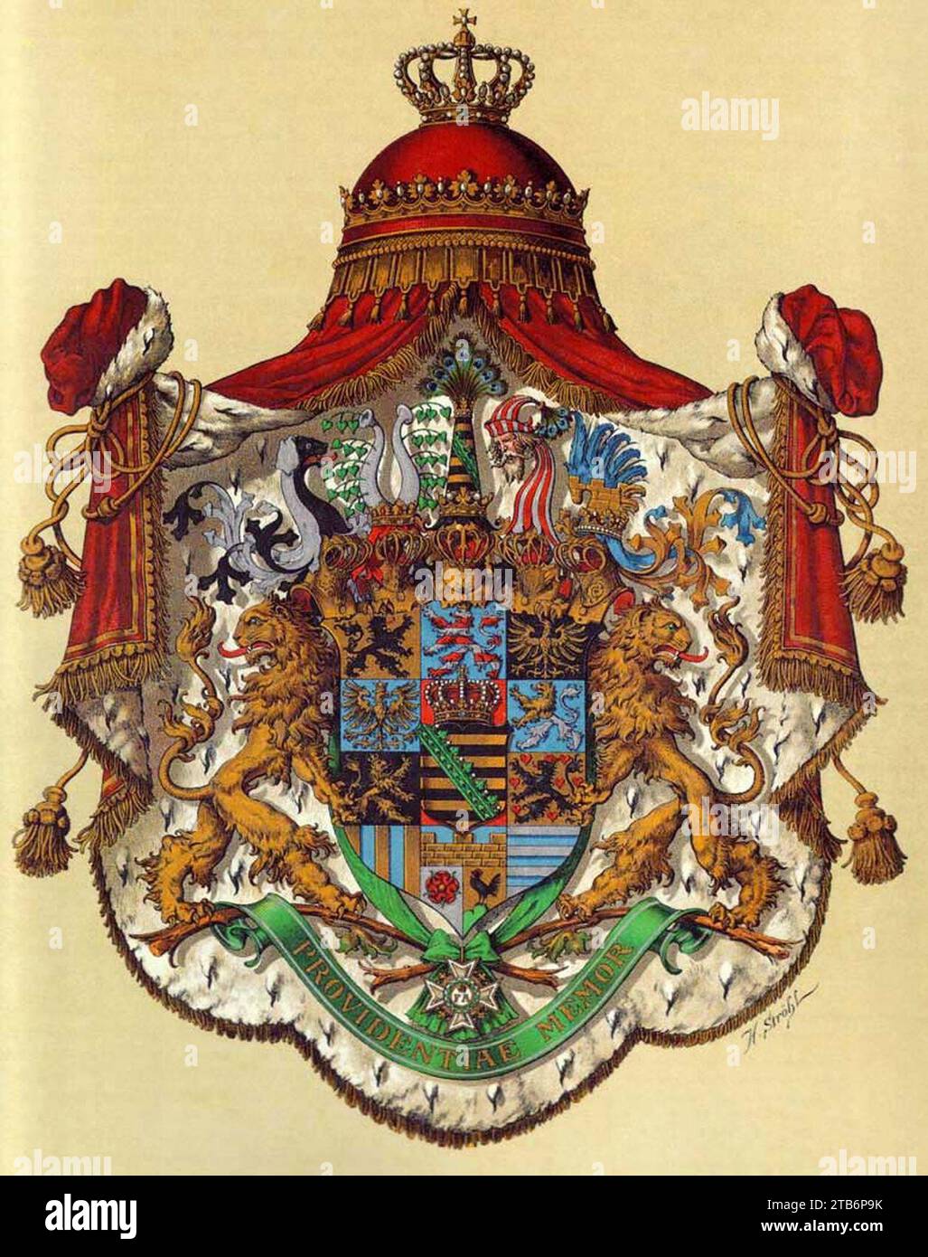 Wappen Deutsches Reich - Königreich Sachsen (Grosses). Stock Photo