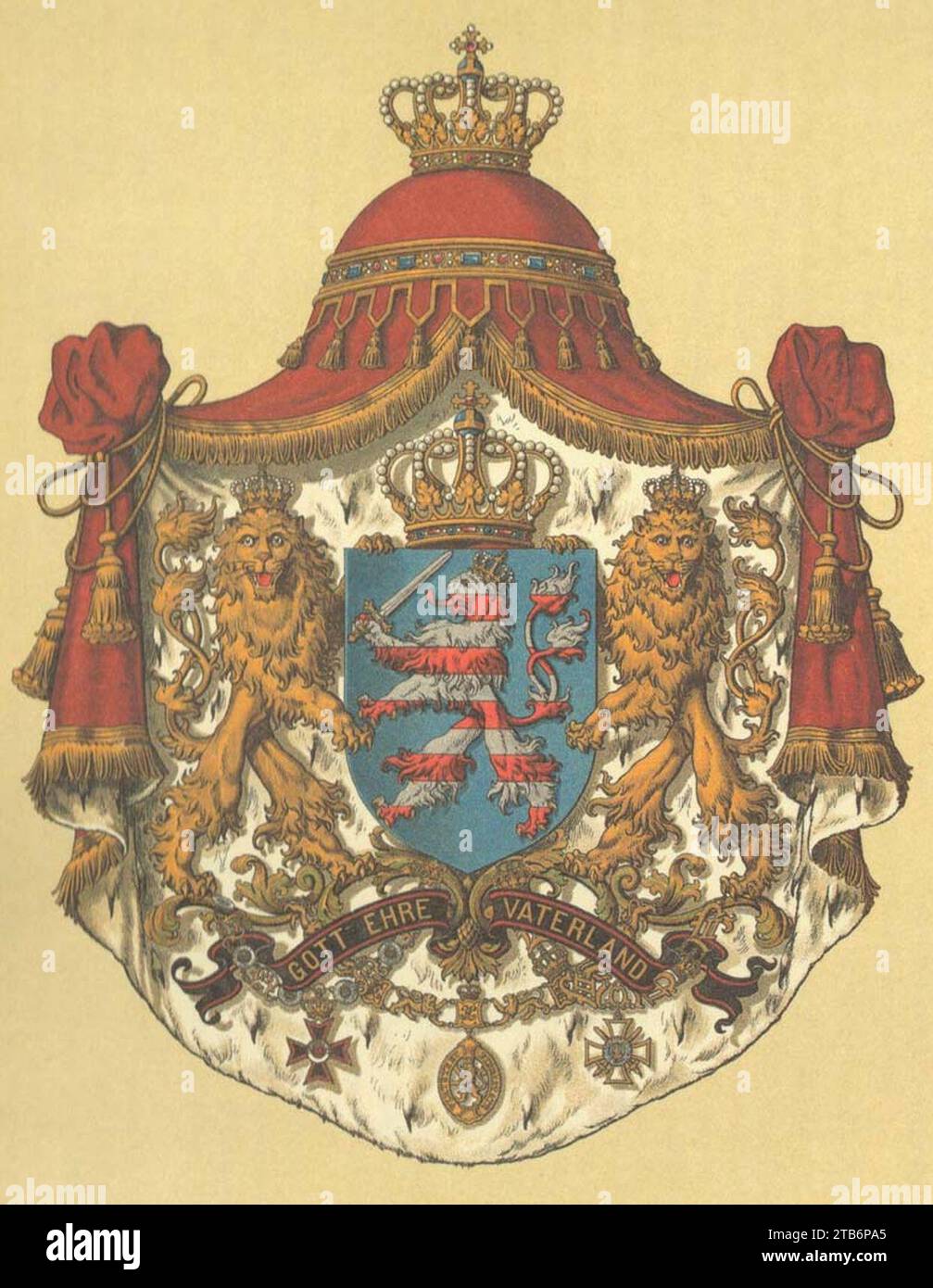 Wappen Deutsches Reich - Grossherzogtum Hessen. Stock Photo