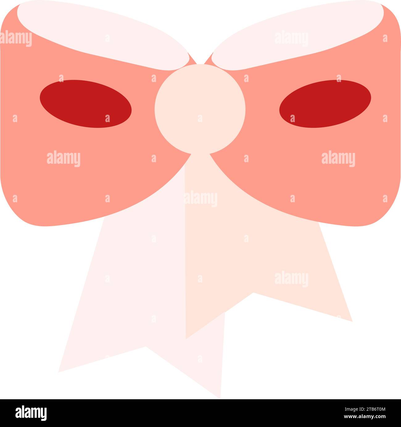 Pink silk bow. Red Pink flat design element. Pop art Silk Bow holiday icon. Christmas event element. Simple flat vector icon isolated on white backgro Stock Vector