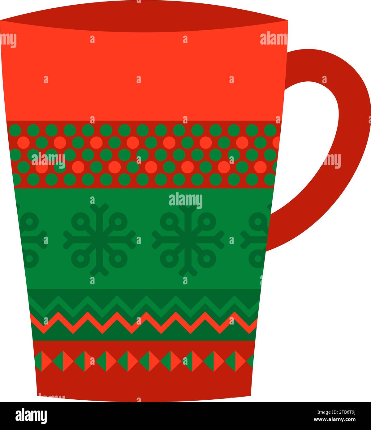 Tall coffee cup with Norwegian national holiday pattern in red and