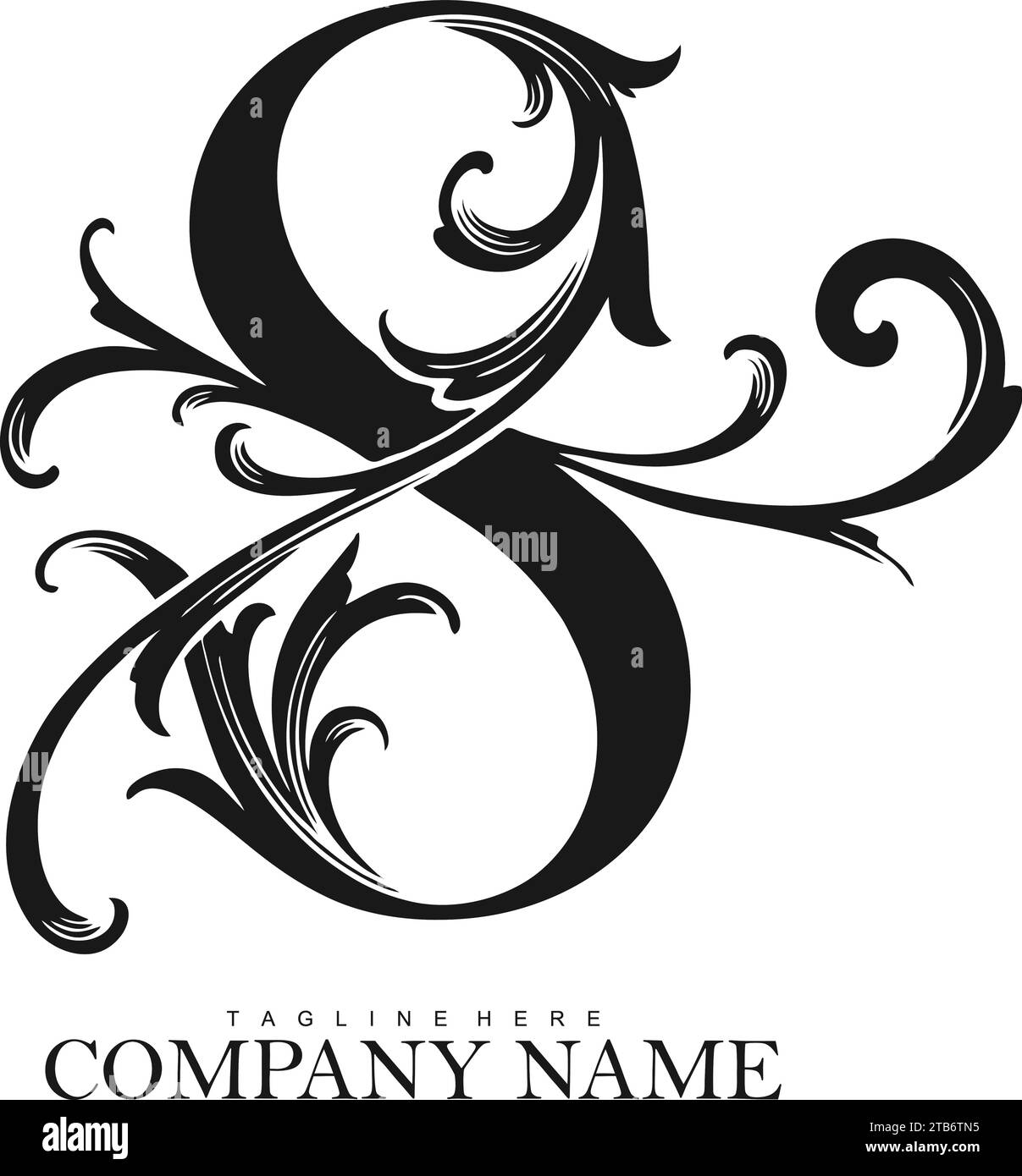 Elegance antique letter S monogram logo monochrome vector illustrations