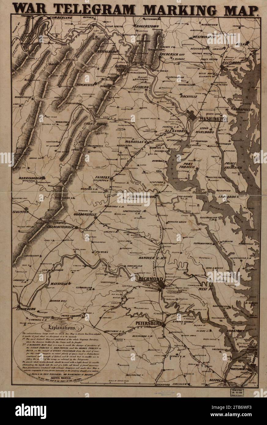 War telegram marking map Stock - War Telegram Marking Map 2TB6WF3 