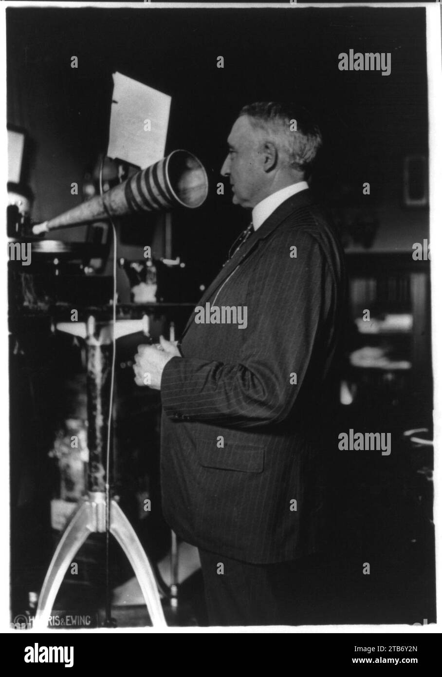 Warren Gamaliel Harding, 18651923, threequarters length, speaking