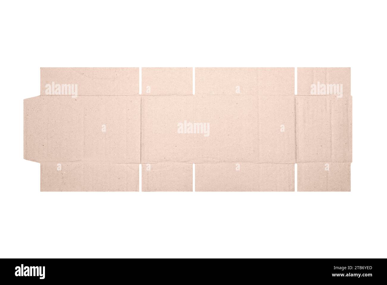 Template of cardboard box mockup with die-cut pattern isolated over ...