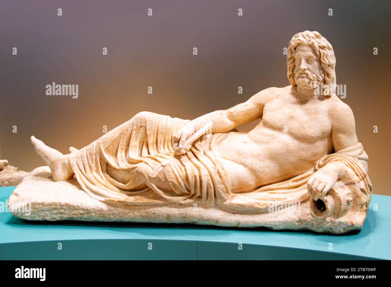 Famous greek roma copy hermaphrodite sculpture photo isolated on white background. High quality