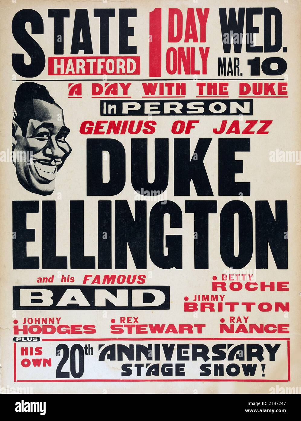 Jazz Poster Duke Ellington And His Famous Orchestra 1943 Genius Of Jazz State Hartford 6467