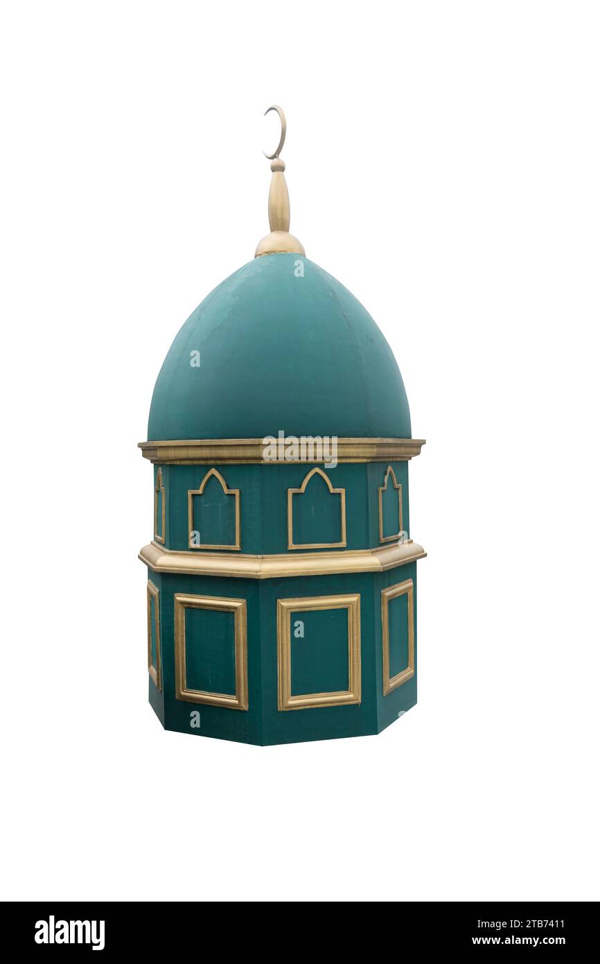 The dome of the mosque is isolated over a white background Stock Photo