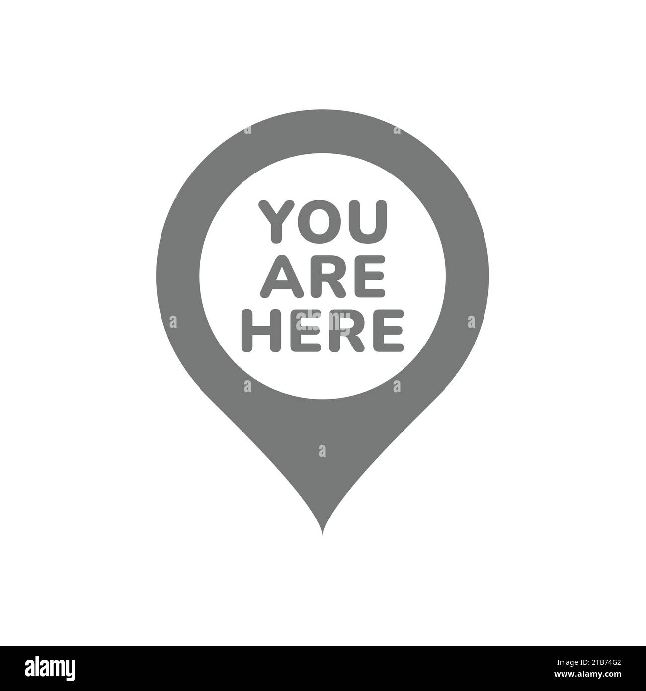 You are here map pin vector icon. Location and navigation position symbol. Stock Vector