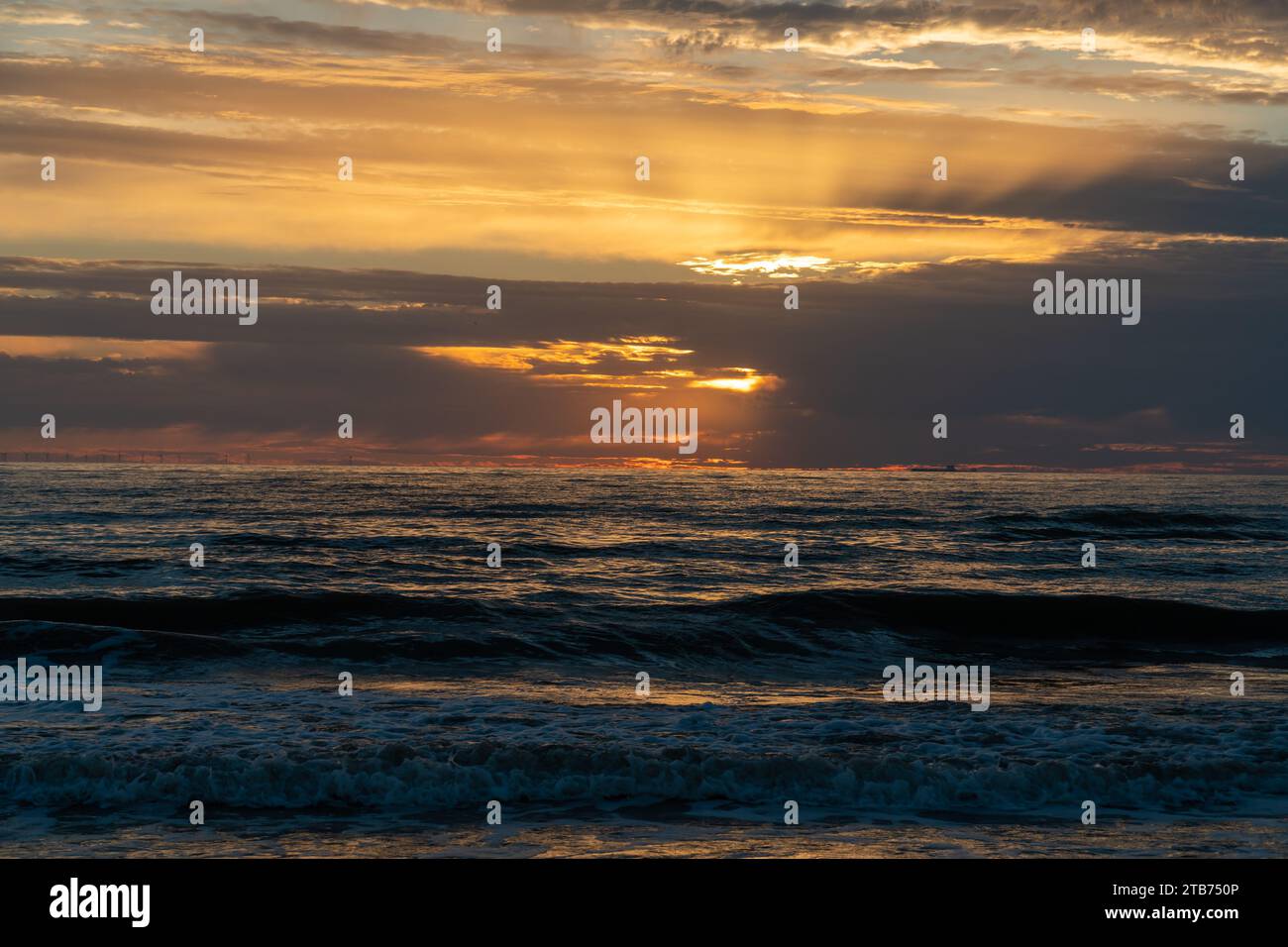 Sunset at the beach in Zandvoort Stock Photo Alamy