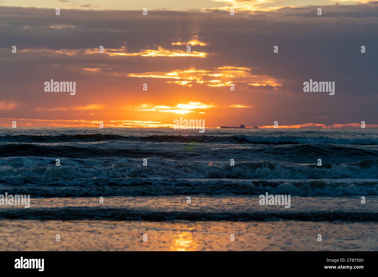Sunset at the beach in Zandvoort Stock Photo Alamy