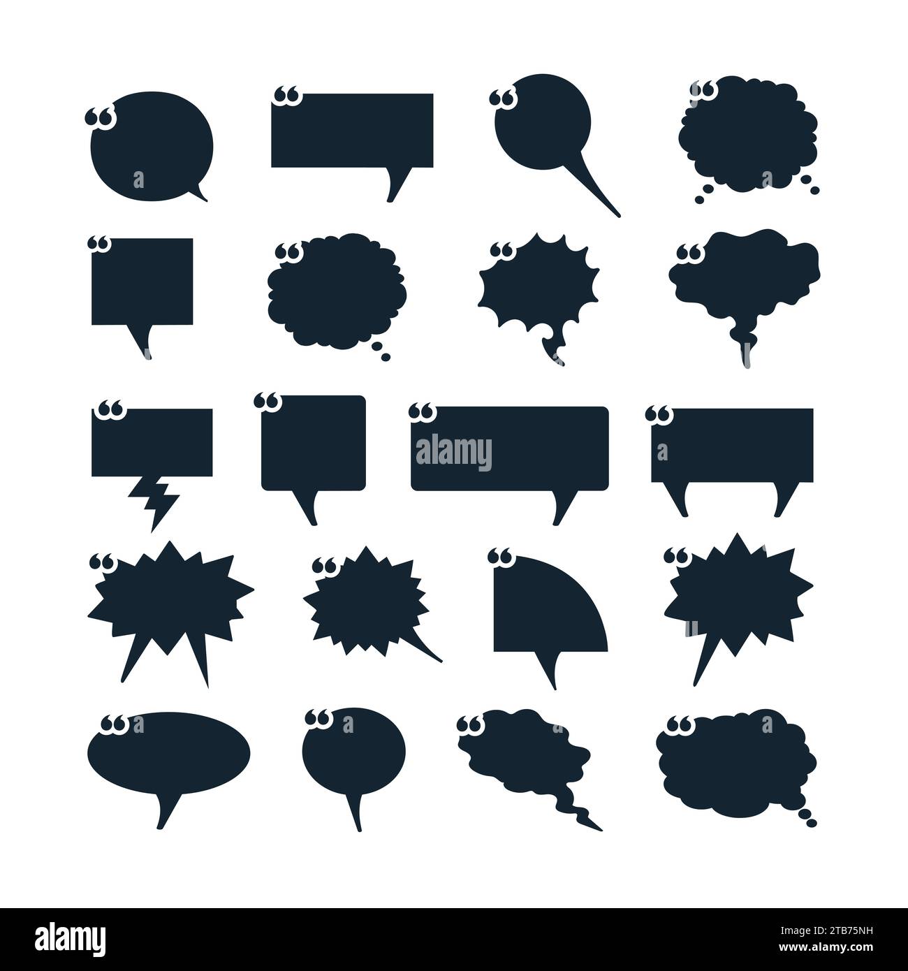 Speech bubble quote remark mentions quotations frame and callout text