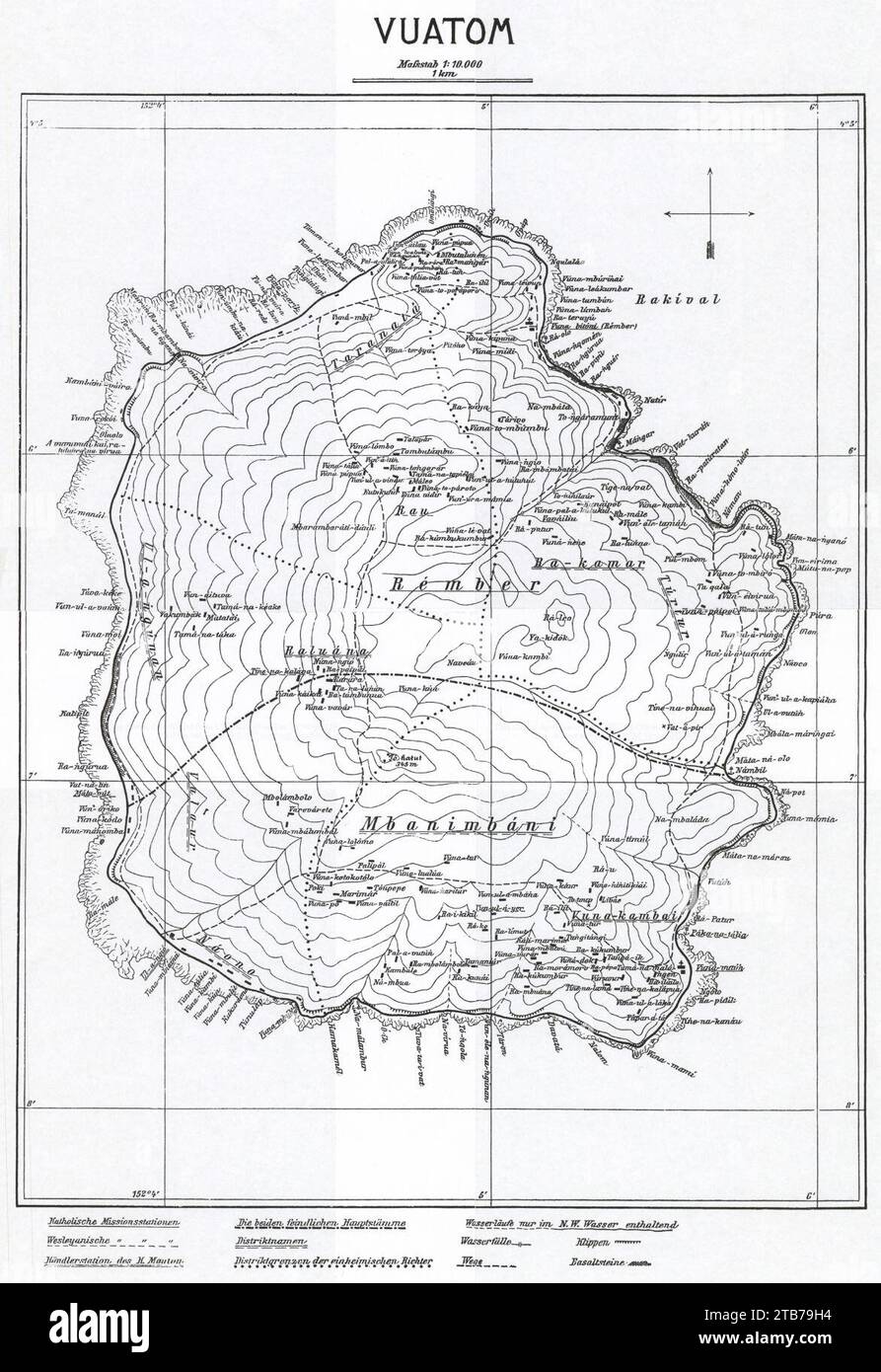 Watom Island 1910 German map Stock Photo Alamy