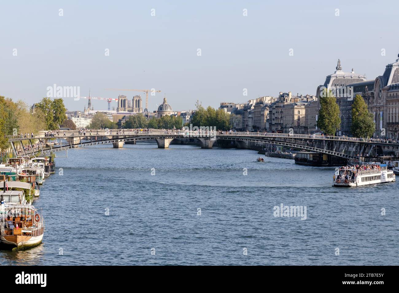 Paris, France - October 8, 2023 : Panoramic view of the famous Seine river in Paris France Stock Photo