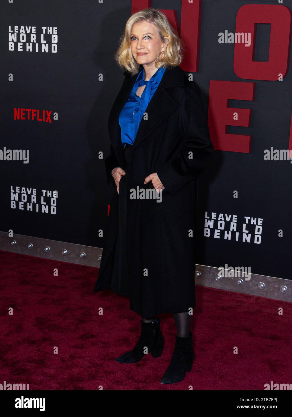 New York City, United States. 04th Dec, 2023. MANHATTAN, NEW YORK CITY, NEW YORK, USA - DECEMBER 04: American television broadcast journalist Diane Sawyer arrives at the New York Premiere Of Netflix's 'Leave The World Behind' held at The Paris Theater on December 4, 2023 in Manhattan, New York City, New York, United States. (Photo by Christian Lora/Image Press Agency) Credit: Image Press Agency/Alamy Live News Stock Photo