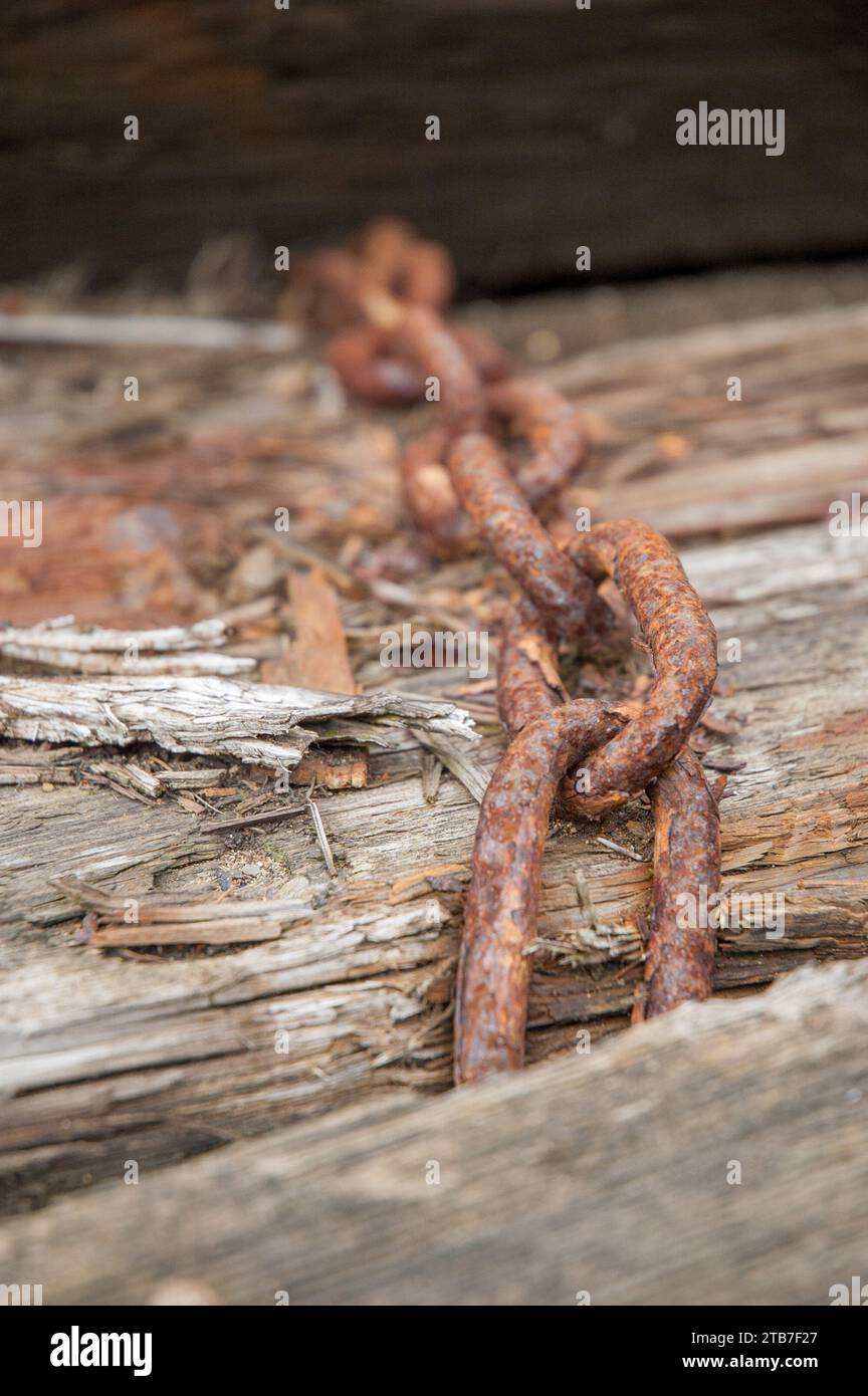 Rusted chains and weathered textures Stock Photo - Alamy