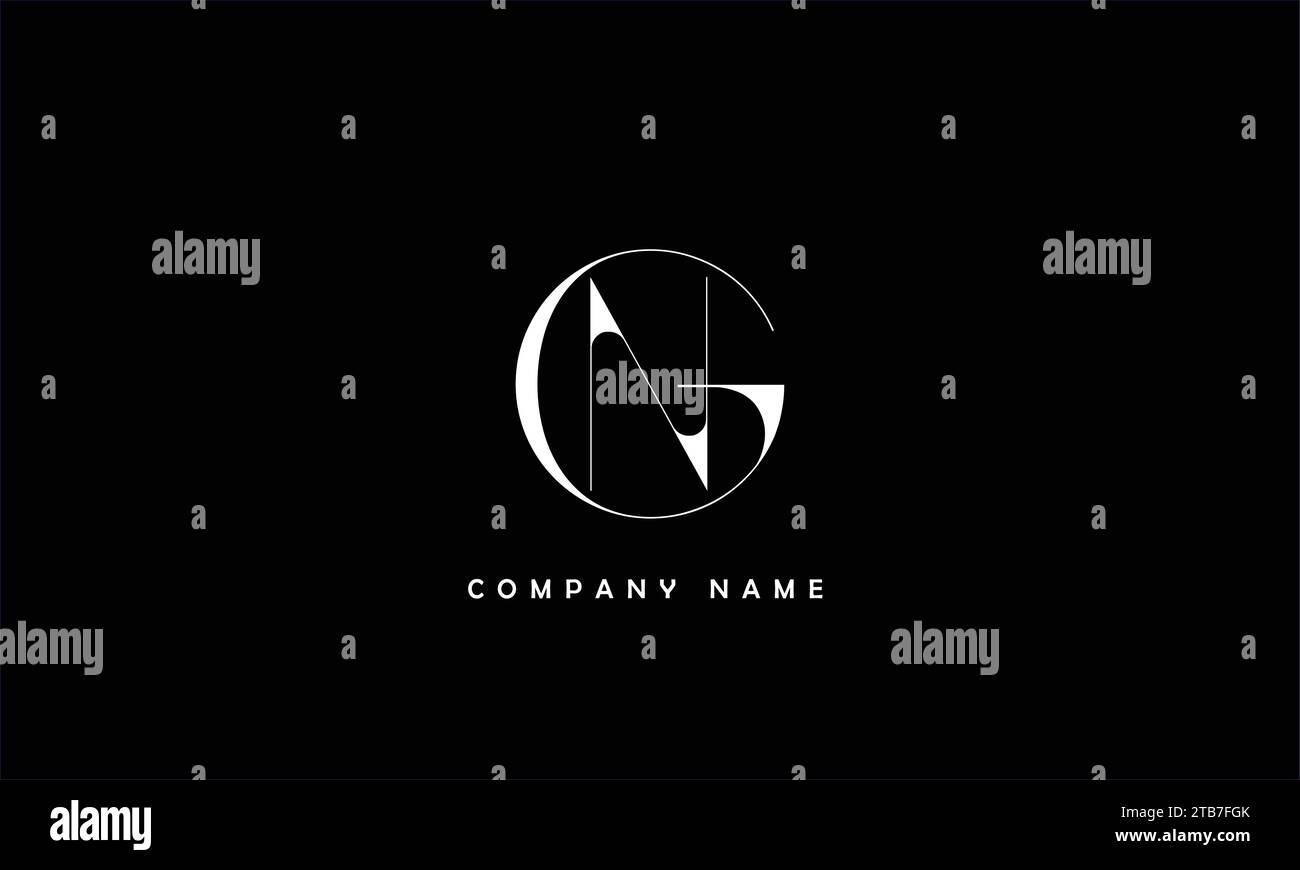 NG, GN Abstract Letters Logo Monogram Stock Vector