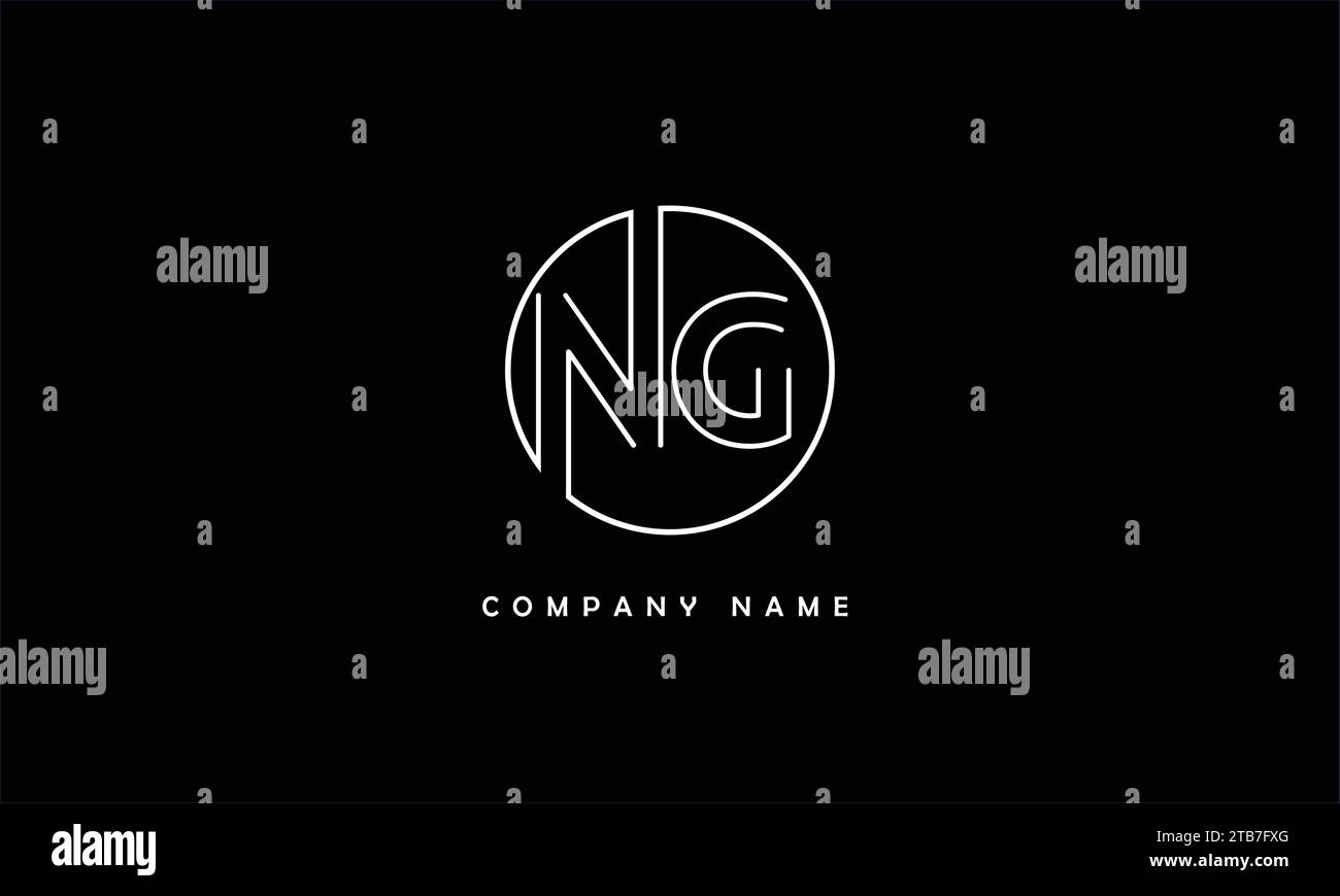 NG, GN Abstract Letters Logo Monogram Stock Vector
