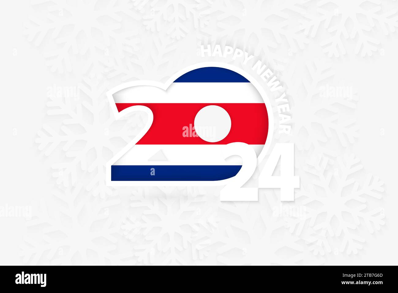 New Year 2024 For Costa Rica On Snowflake Background Greeting Costa   New Year 2024 For Costa Rica On Snowflake Background Greeting Costa Rica With New 2024 Year 2TB7G6D 