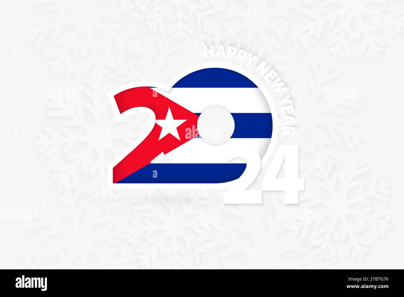 New Year 2024 For Cuba On Snowflake Background Greeting Cuba With New   New Year 2024 For Cuba On Snowflake Background Greeting Cuba With New 2024 Year 2TB7G76 