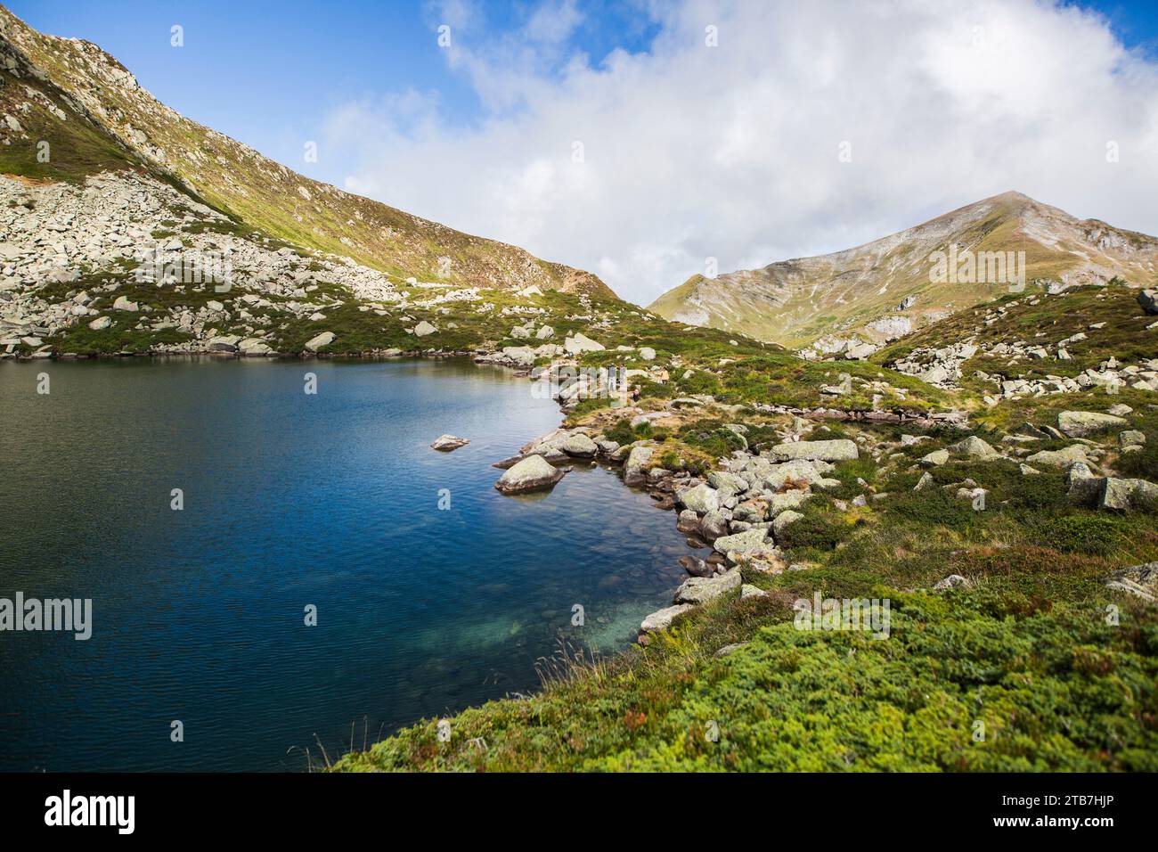 Pond of Alate in Auzat, French Pyrenees, Ariege department, Regional Nature Park of the Pyrenees Ariegeoises (south of France) Stock Photo