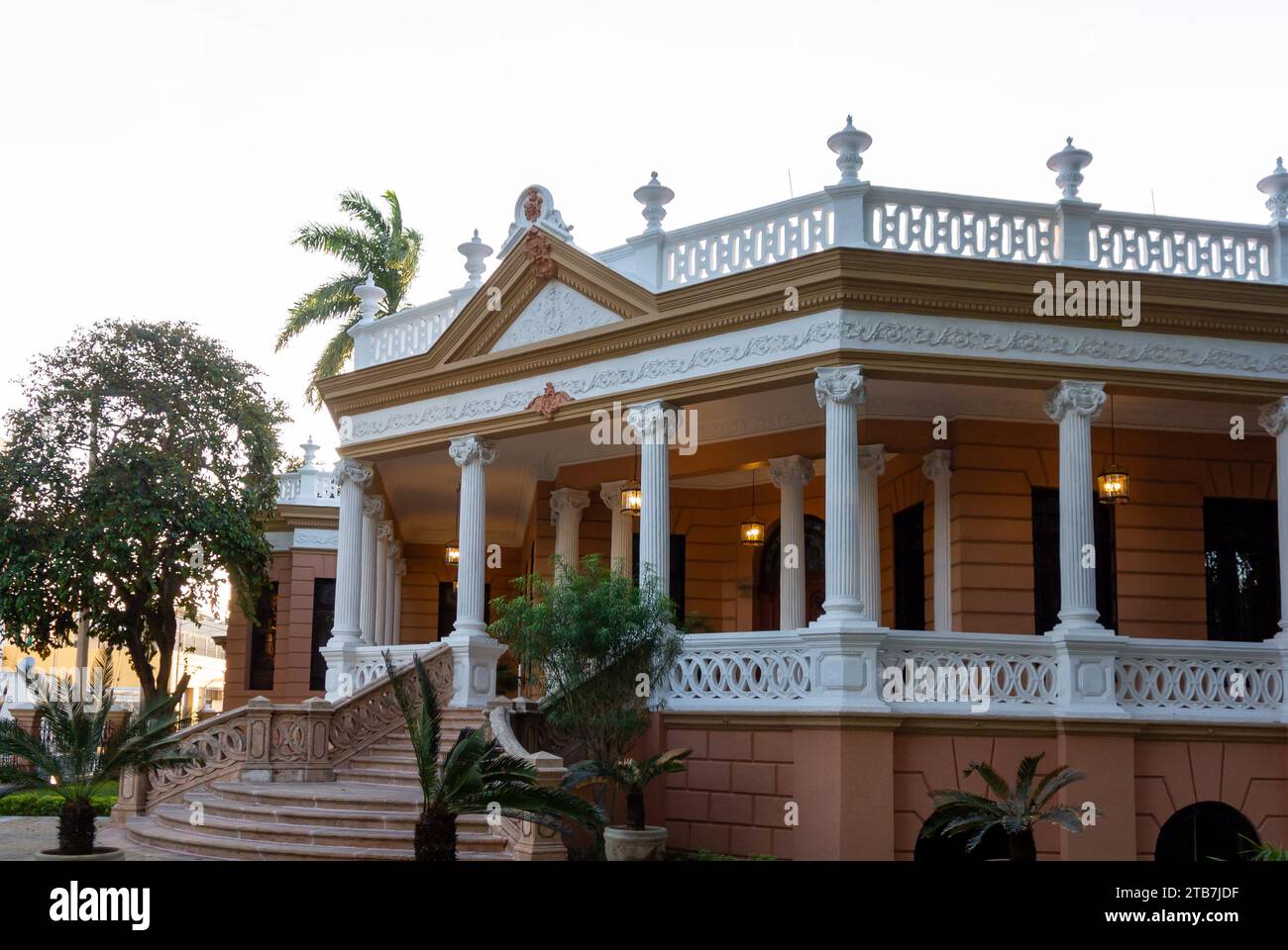 Merida, Yucatan, Mexico, An elegant colonial arcitecture of  Paseo de Montejo, Editorial only. Stock Photo