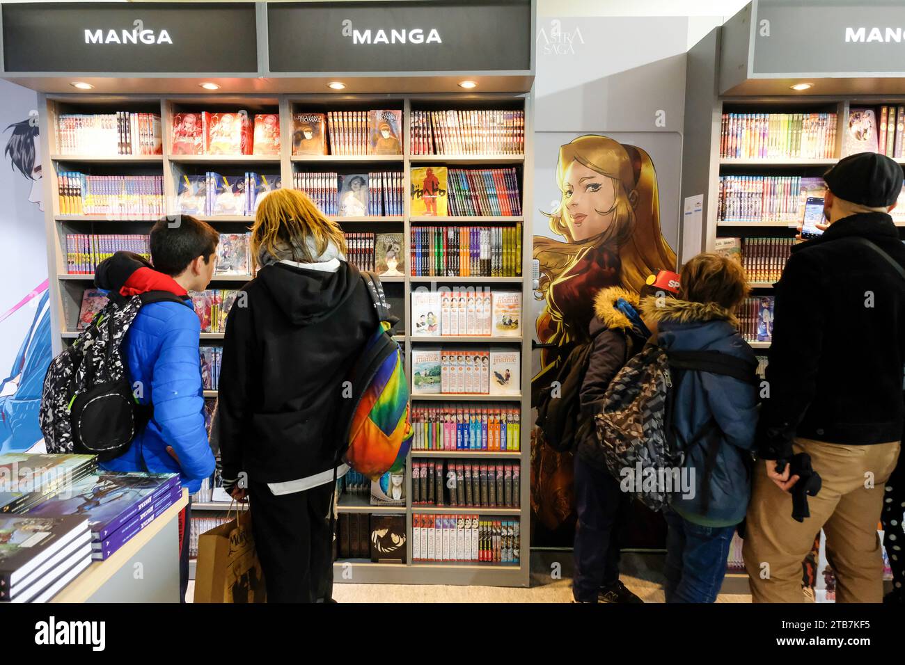 50th Angouleme International Comics Festival (central-western France) on January 26, 2023. Atmosphere at the stands of comic book publishers. Here, yo Stock Photo