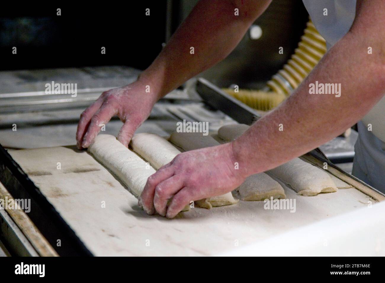 Bakery breadmaking in a baker's bakehouse. Illustration of a bakery