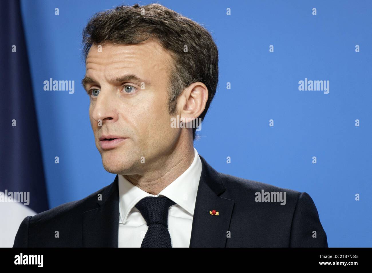 Belgium, Brussels, March 24, 2023 speech by French President Emmanuel