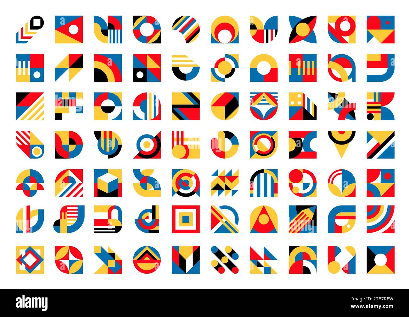 Bauhaus elements of abstract geometric pattern with vector circle ...