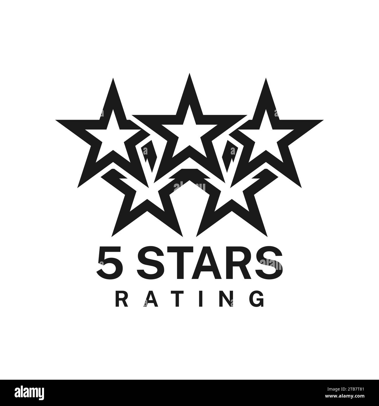 Black and red 5 STAR RATED badge and ribbon. Stock Photo by