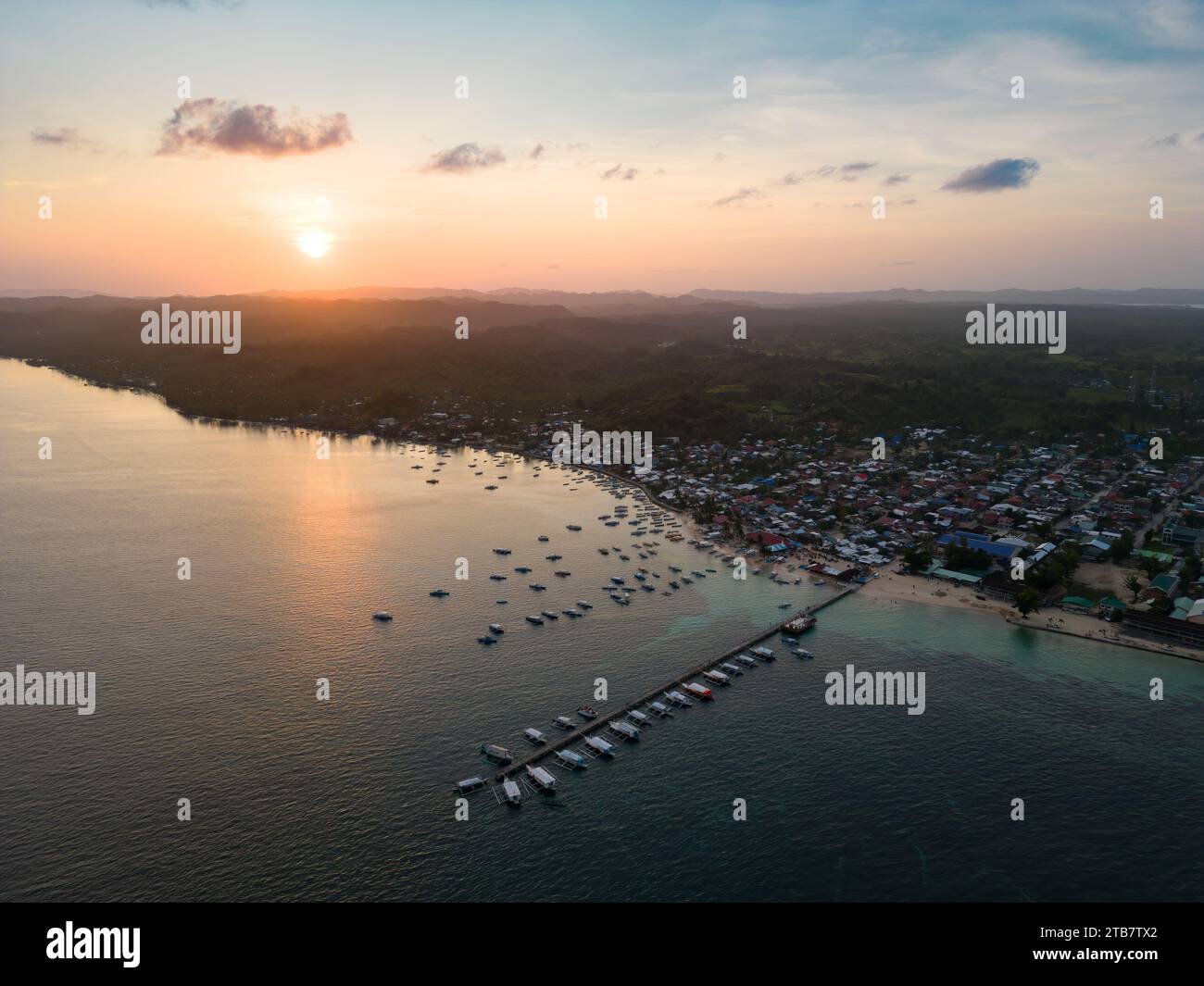 A stunning aerial shot of General Luna, Siargao, Philippines Stock Photo