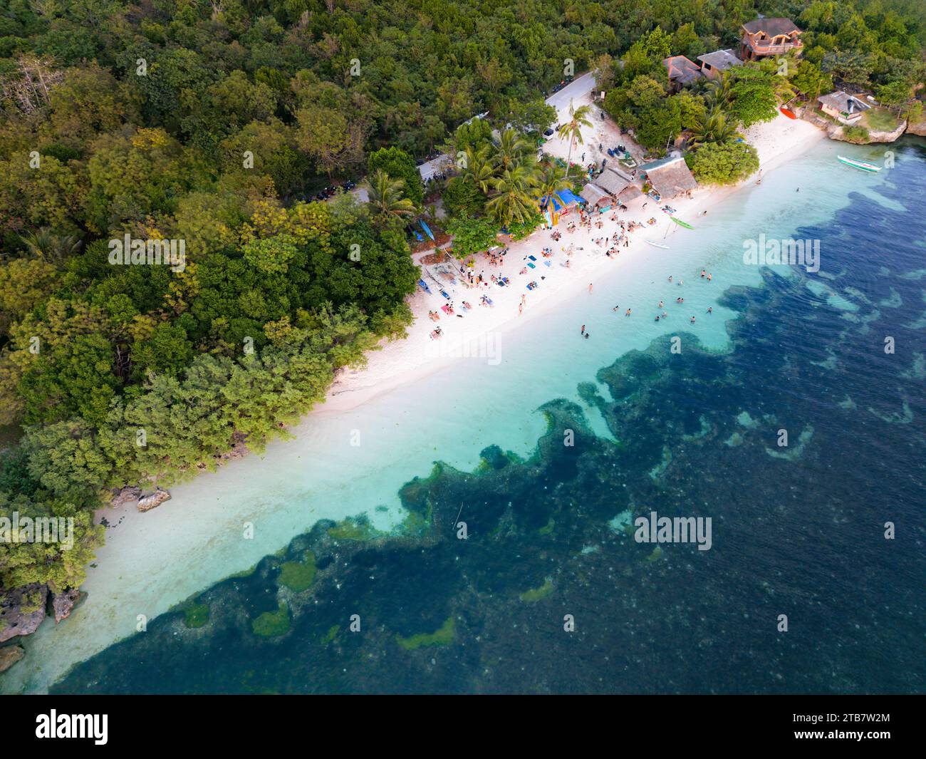 An aerial view of Paliton Beach, Siquijor, Philippines Stock Photo