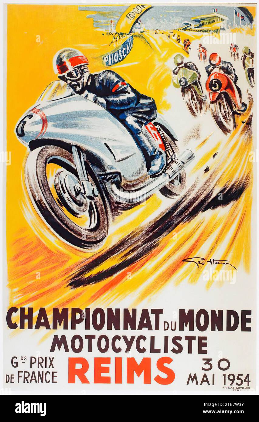 Championnat du Monde Moto Reims 1954 Stock Photo Alamy