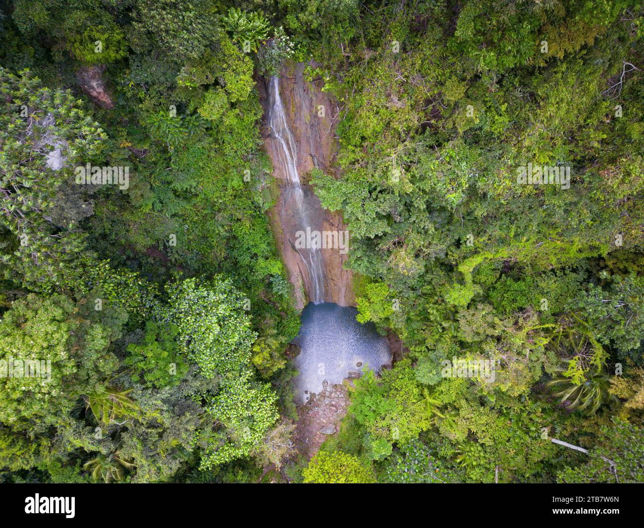 A picturesque creek with Cangbangag Falls, Siquijor, Philippines Stock Photo